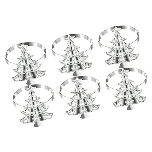 Christmas Tree Designs Metal Napkin Rings Elegant Table Setting Accent For Home Dining Tableware Decoration