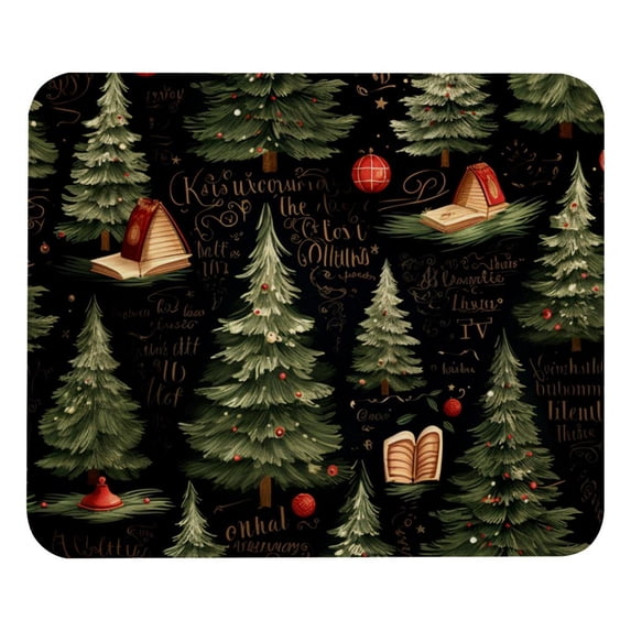 Christmas Tree Desk Pad Mouse Mat Desk Mat - Square 8.3x9.8 Inch Non-Slip Rubber Bottom Printed, Suitable for Office and Gaming