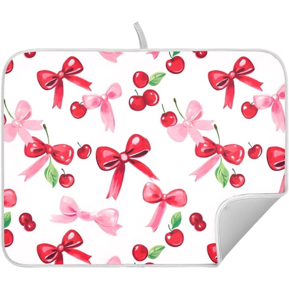 Christmas Tree Dish Drying Mat for Kitchen, 16x18 Microfiber Mat Absorbent Reversible