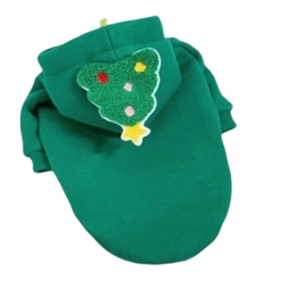 Christmas Tree Dog , Hooded Pet Pajamas Outfit with Tree Pattern, Warm Winter Coat for Small Dogs Cats, Festive Holiday Apparel for Parties & Daily Wear, M