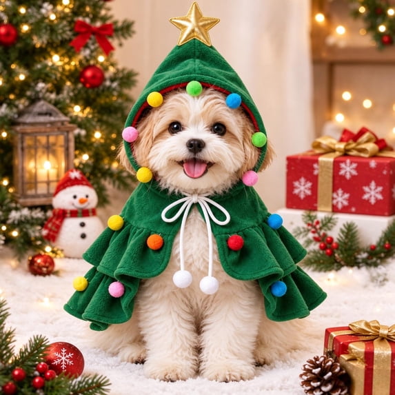 Christmas Tree Dog Costume, Pet Costumes for Dogs and Cats, Soft Plush ...