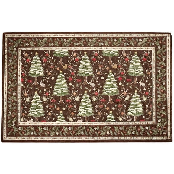 Christmas Tree Door Mat ,Non-Slip Washable for Entryway Indoor,Winter Holiday Welcome Mat,Door Mat for Winter Living Room Bedroom Holiday Decor,Non-Slip PVC Backing