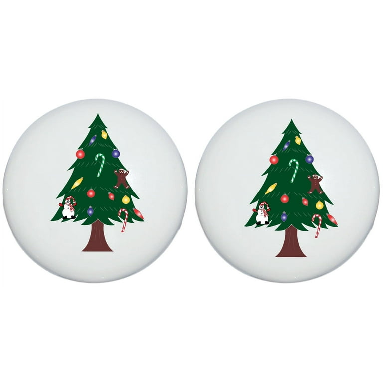 christmas dresser knobs Christmas Tree Drawer Knobs Christmas Holiday Decor Ceramic Cabinet Pulls (Set of Two), Adult Unisex, Size: One size, Green