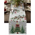 thumbnail image 1 of Christmas Tree Dresser Scarf Farmhouse, Dining Table Decorations for Wedding/Parties, Grey Retro Winter Ball Berry Snowflakes Table Runner 72 Inches Long for Kitchen Dining, 18 x 72 In, 1 of 9