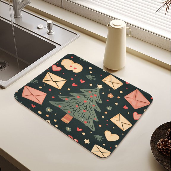 Christmas Tree Drying Mat Diatomaceous Earth Super Absorbent Slip Rubber Sole Heat Resistant 230 Degrees Fahrenheit 23.619.7in
