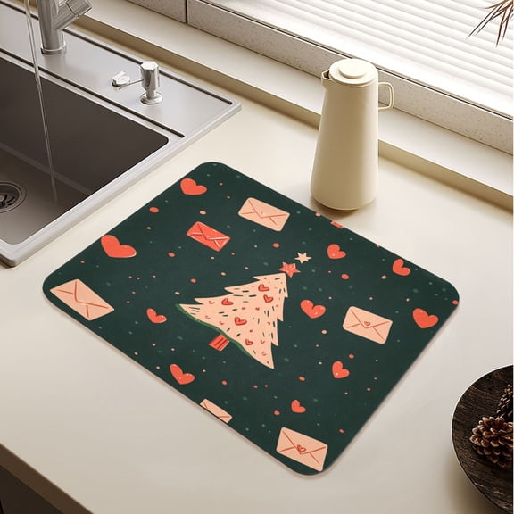 Christmas Tree Drying Mat Diatomaceous Earth Super Absorbent Slip Rubber Sole Heat Resistant 230 Degrees Fahrenheit 23.619.7in