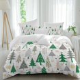 Christmas Tree Duvet Cover Set Queen Size, Snowflake Winter Green ...
