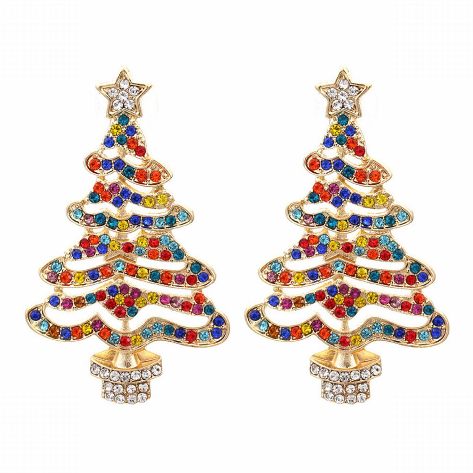 Micro Christmas Tree Earrings, Christmas Tree Light Earring