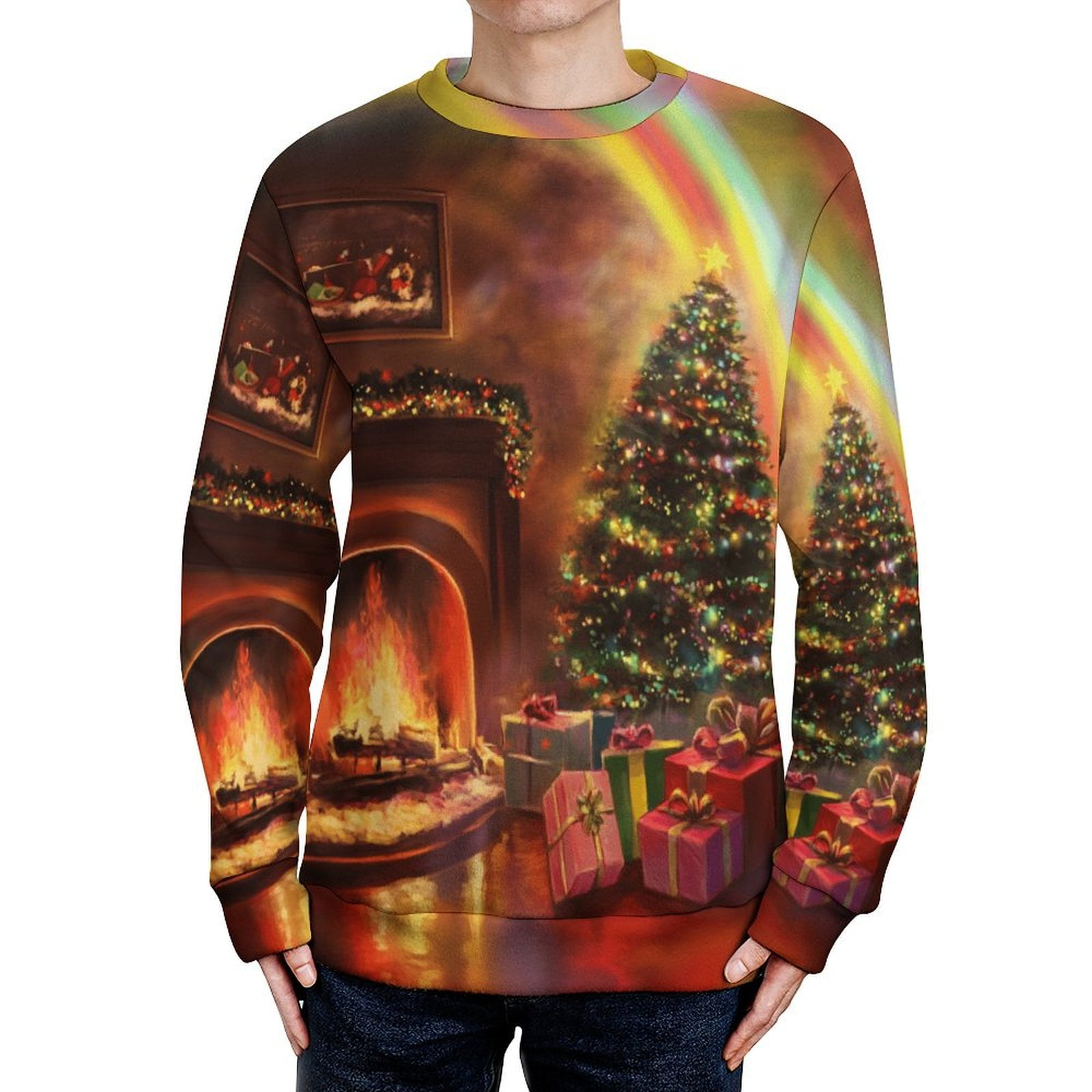 Christmas Element Round Neck Long Sleeve Sweater