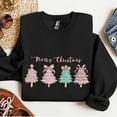 thumbnail image 1 of Christmas Tree Embroidered Sweatshirt, Pink Christmas Tree Bow Embroidered Shirt, Merry Christmas Hoodie, Merry And Bright Shirt, 1 of 4