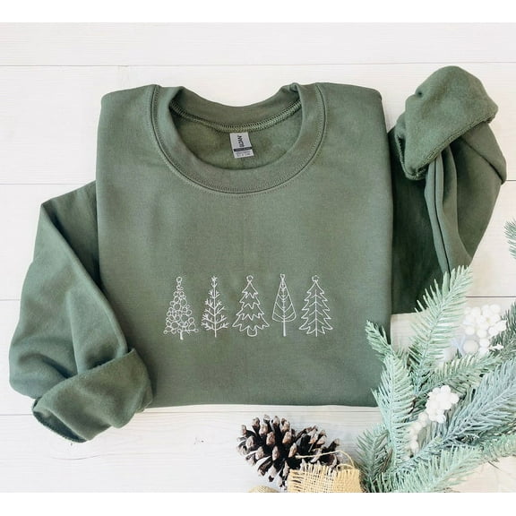 Christmas Tree Embroidered Sweatshirt