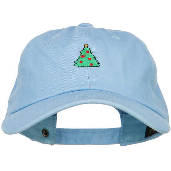 Christmas Tree Embroidered Unstructured Cap - Blue OSFM