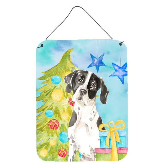 Christmas Tree English Pointer Wall or Door Hanging Prints