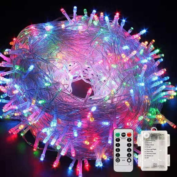 Christmas Tree Fairy Lights, 10M 80 LED Christmas Tree String Lights with 8 Modes and Timer Function Waterproof Battery for Tree Party