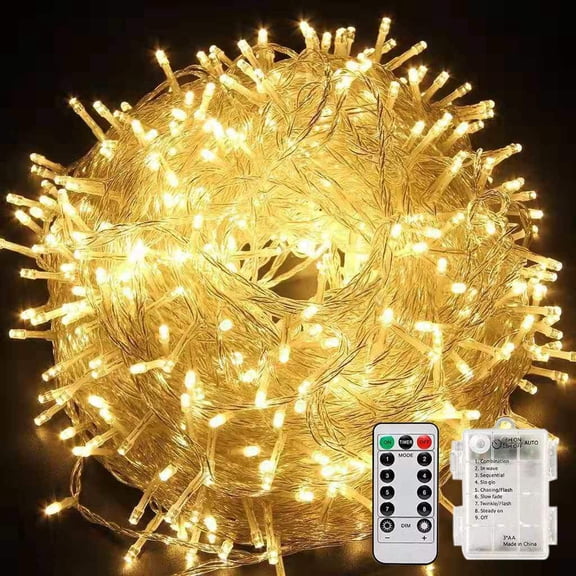 Christmas Tree Fairy Lights, 10M 80 LED Christmas Tree String Lights with 8 Modes and Timer Function Waterproof Battery for Tree Party