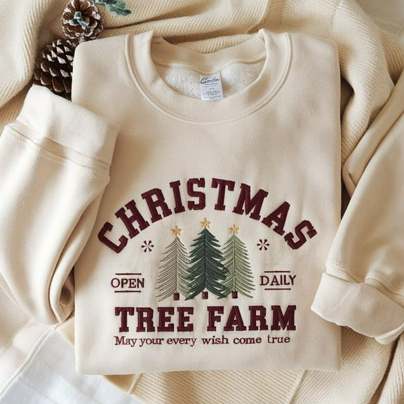 Christmas Tree Farm Embroidered Sweatshirt, Christmas Holiday Sweatshirt, Christmas Tree Sweatshirt, Christmas Family Sweatshirts