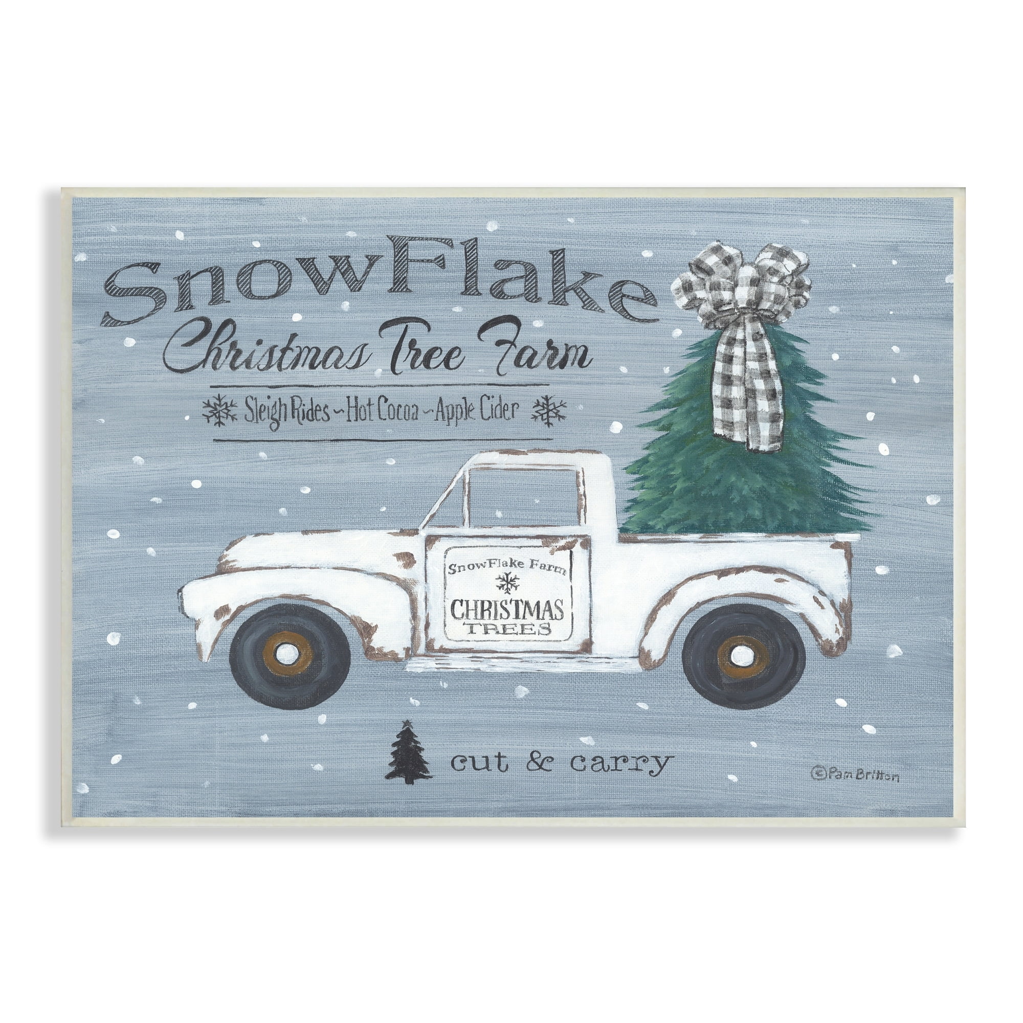 Christmas Tree Farm Rustic Weathered Truck Sign Inspirational Graphic Art Unframed Art Print Wall Art