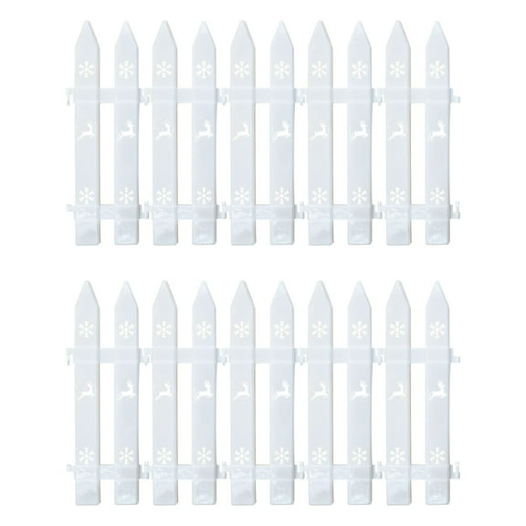 Christmas Tree Fences White Picket Fence Border Mini Plastic Decorative Fences Christmas Tree Barrier for Dogs Kids Home Wedding Fairy Garden Party