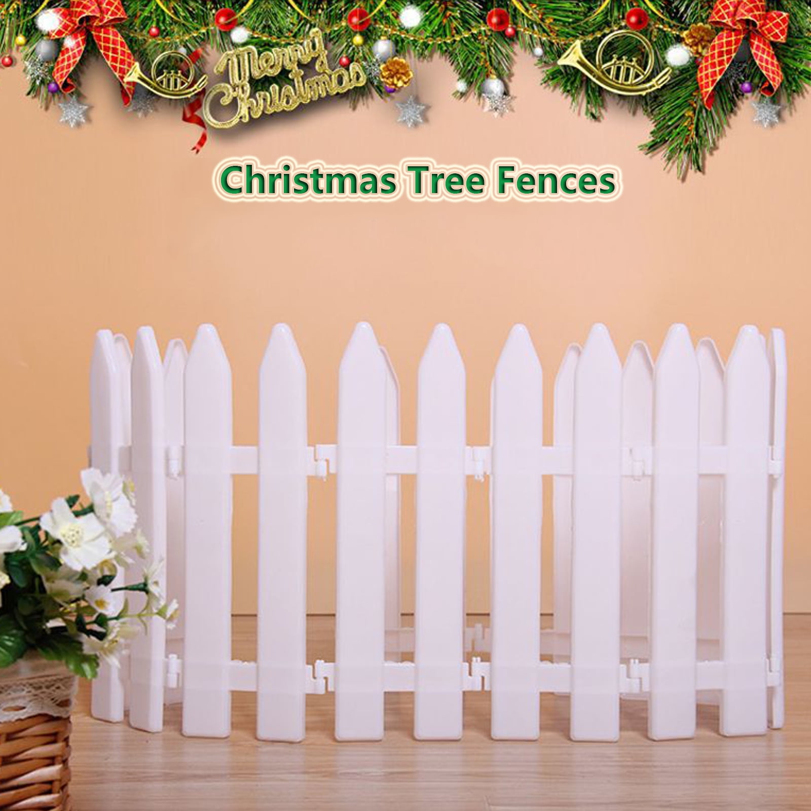 Christmas Tree Fences,White Plastic Party Decoration Picket Fence,Home