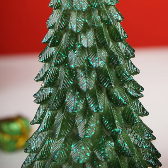 Christmas Tree Figurine Resin Christmas Tree, Christmas Tree Figurines Home Decor Mantel Christmas Trees, Resin Crafts, Durable Fade-Resistant, for Desktop Scenes Home Decor, Mini Resin Chri