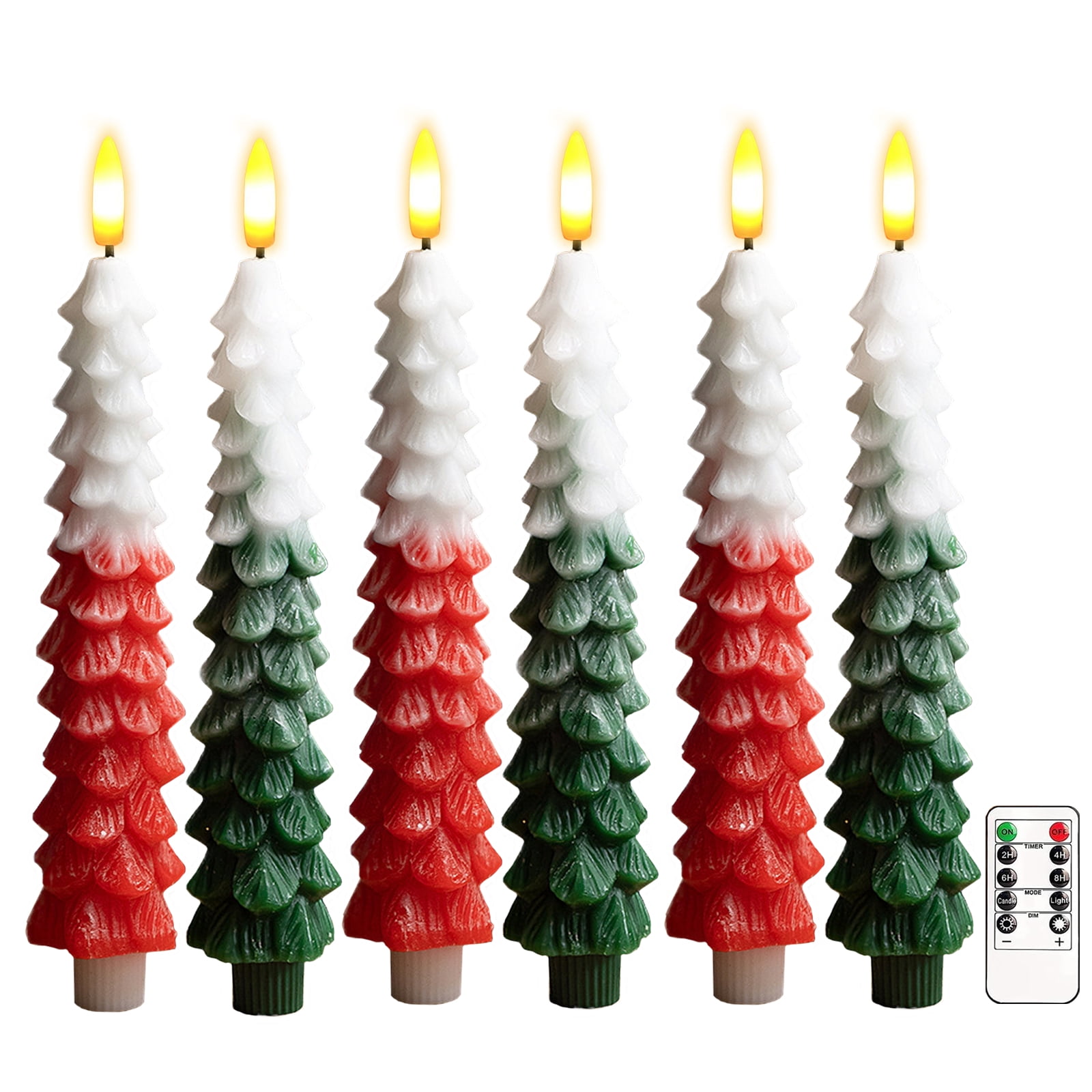 4-Pack Green Christmas Tree Flameless Candles – 9.65