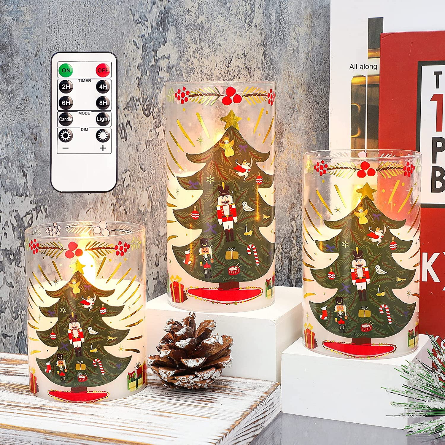 Christmas Tree Flameless Candles Battery Operated Flickering LED