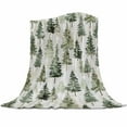 thumbnail image 1 of Christmas Tree Fleece Blankets for Couch, Xmas Green Pine Forest Farmhouse Vintage Throw Blanket Soft Flannel Blankets Throws Cozy Plush Microfiber Bed Blanket All Season 40"x50", 1 of 7