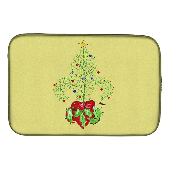 Christmas Tree Fleur de lis Dish Drying Mat
