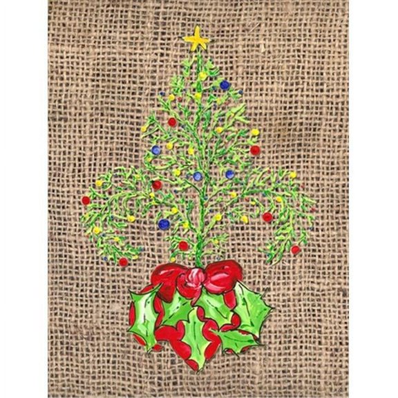 Christmas Tree Fleur de lis Flag Canvas House Size