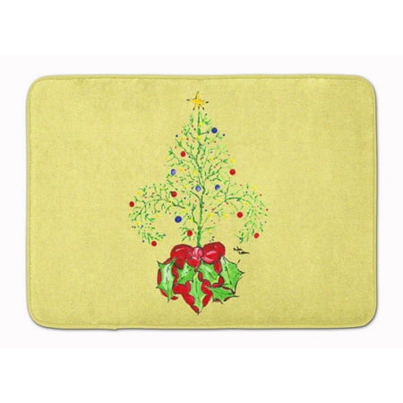 Christmas Tree Fleur de lis Machine Washable Memory Foam Mat
