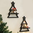 thumbnail image 1 of Christmas Tree Floating Wall Shelves, Wall Mounted Wooden Shelf, Decorative Hollow Rack for Living Room Office Bathroom Garage Laundry Cabinet Closet, 1 of 6