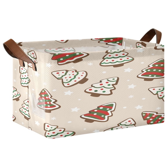 Christmas Tree Foldable Storage Large Fabric Storage Baskets Organizer Storage Bins with Handles for Shelves
