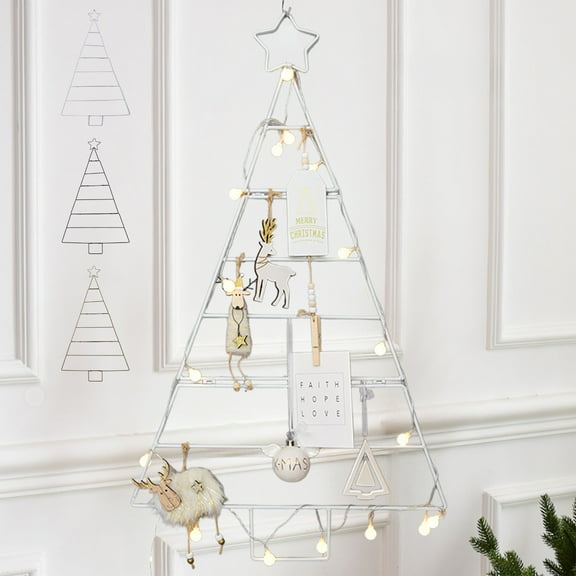 Christmas Tree Frame under $5! Cagogo Christmas Tree Grid Frame, Foldable Punch Metal Tree Stand, Iron Wall Christmas Tree Decor, Holiday Home Decoration, Space Saving Xmas Tree for Indoor Decor