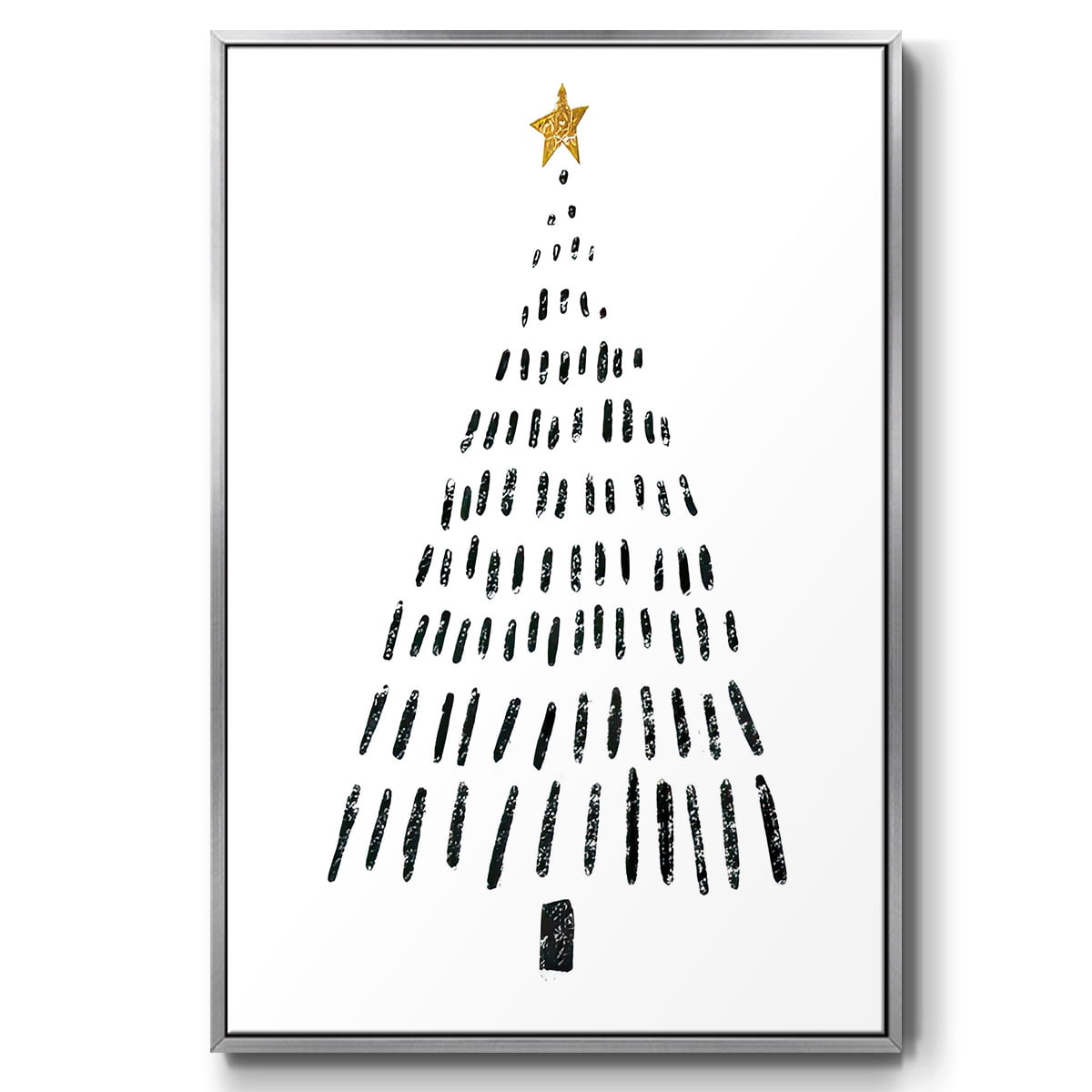 Christmas Tree - Framed Gallery Wrapped Holiday Canvas - 17 x 25 - Silver Frame