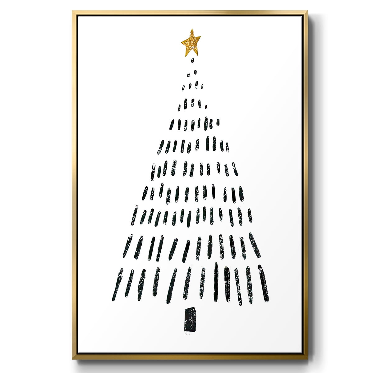 Christmas Tree - Framed Gallery Wrapped Holiday Canvas - 25 x 37 - Gold Frame