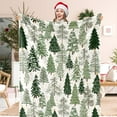 thumbnail image 1 of Christmas Tree Fuzzy Blanket 60 x 50 Inch Watercolor Green Forest Soft Throw Blanket for Winter Home Chair Sofa Couch Bed, 1 of 6