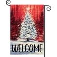 thumbnail image 1 of Christmas Tree Garden Flag, Best Choice Xmas Decors for Christmas Pink Farmhouse Outside Double Sided Small Winter Holiday Funny Welcome Peeps Outdoor Seasonal Mini Garden Flags, 1 of 5
