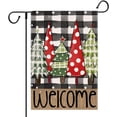 thumbnail image 1 of Christmas Tree Garden Flags 12.5x18 Double Sided Welcome Yard Flag Buffalo Plaid Burlap Farmhouse Decorative Flags for Outside Outdoor Lawn Rustic Xmas Decoration, 1 of 6