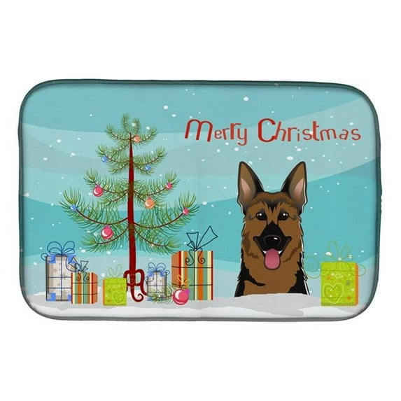 Christmas Tree & German Shepherd Dish Drying Mat