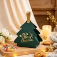 thumbnail image 1 of Christmas Tree Gift Box,Foldable Candy Packaging Box with Faux Leather Handle,Green Cardboard Party Favor Box for Xmas Treats and Small Presents, 1 of 6