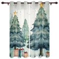 Christmas Tree Gift Box Window Curtains for Living Room Bedroom Kitchen