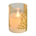 thumbnail image 1 of Christmas Tree Glass Flameless Candles with Remote Timer Battery Operated Real Wax 3D Wick LED Flickering Pillar Candles Christmas Holiday Decor, 1 of 7