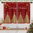 thumbnail image 1 of Christmas Tree Glitter Kitchen Window Curtains Over Sink Set of 2, Winter Cute Luxury Star Rod Pocket Short Tier Curtains, Red Christmas Small Kitchen Decor (26x36 Inch), 1 of 7