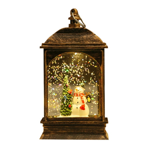 Christmas Tree Glittering Globe Lantern Battery Operated Water Swirling Glitter with LED Lighted Scene for Christmas Home Decoration Gift