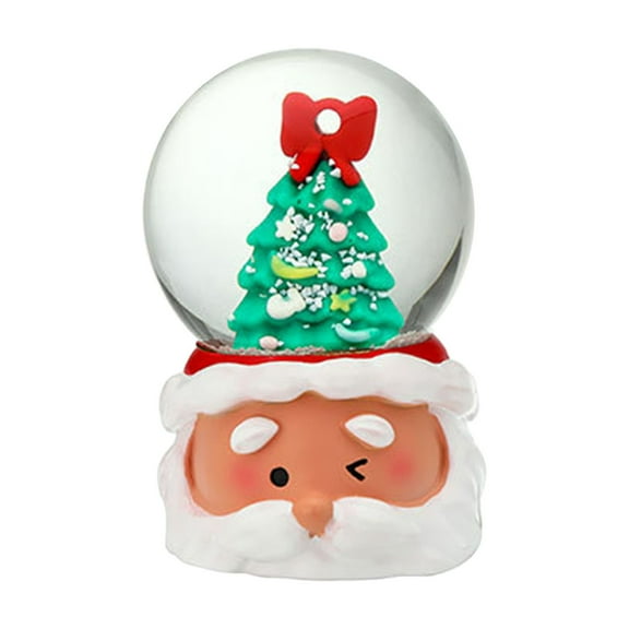 A Christmas Tree Glowing Crystal Ball Ornament Glass Resin Decor With Led Light Festive Home Tabletop Decoration Holiday Party Centerpiece Winter Snow Globe