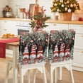 thumbnail image 1 of Christmas Tree Gnomes Chair Covers Set of 6 Winter Snowflake Eucalyptus Leaves Black Chair Back Covers Stretch Removable Washable Slipcovers Protector for Dining Room Kitchen Party Decor, 1 of 5