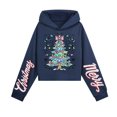 thumbnail image 1 of Christmas Tree Graphic Hoodie Long Sleeve Pullover Sweatshirt Holiday Theme Casual Loose Fit Hooded Top for Women Teen Girls Adults, 1 of 3