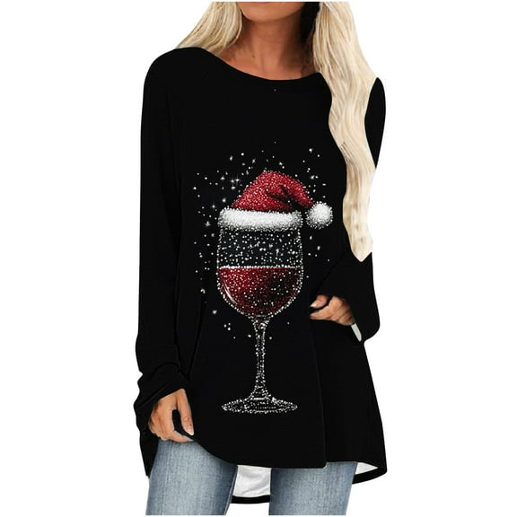 Christmas Tree Graphic Sweatshirt for Women Long Sleeve Pullover Holiday Tunic Tops Winter Casual Crewneck Sweater