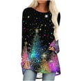 thumbnail image 1 of Christmas Tree Graphic Sweatshirt for Women Long Sleeve Pullover Holiday Tunic Tops Winter Casual Crewneck Sweater, 1 of 4
