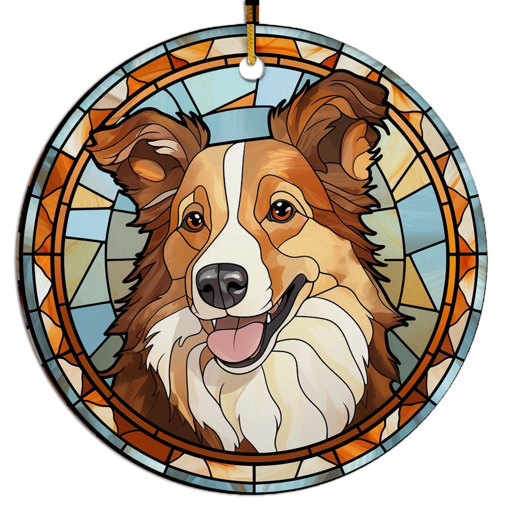 Christmas Tree Haging Ornaments 2025 Collie Dog Christmas Ornament